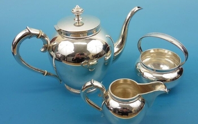 Tea service (3) - .835 silver - importeur Aubert - Europe - Late 20th century