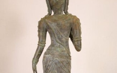 Thailand, standing Bodhisatva on pedestal, h. 115 and...