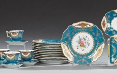 Thirty-Five Piece Set of French Sevres Style Porcelain