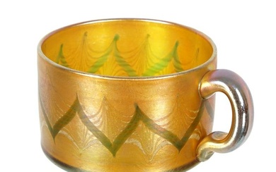 Tiffany Gold Favrile Iridescent Handled Cup V705