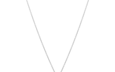 Tiffany Platinum Diamond 6mm Elsa Peretti Teardrop Pendant Necklace