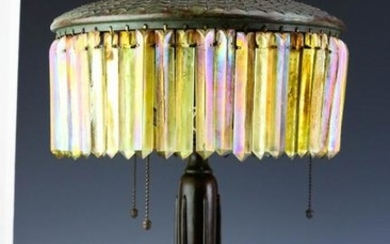 Tiffany Studios Moorish Bronze Prism Table Lamp