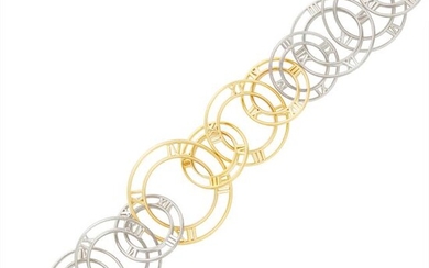 Tiffany & Co. Sterling Silver and Gold 'Flat Atlas' Link Bracelet