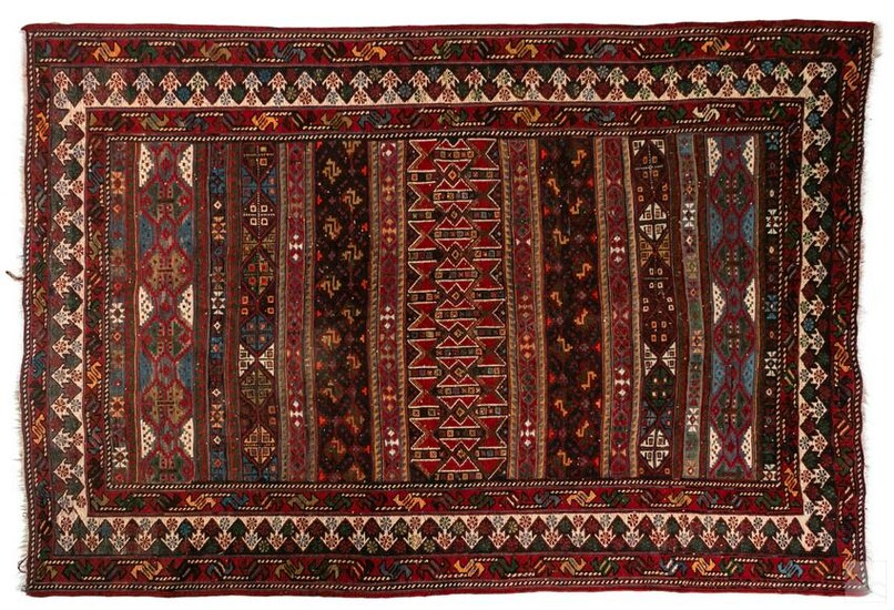 Turkish Oriental Ushak 86" x 56" Area Rug Carpet