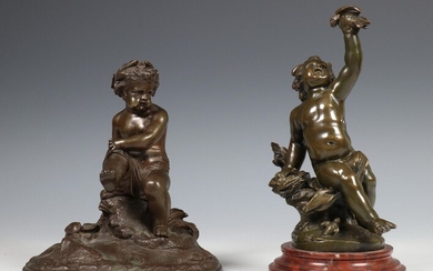 Twee bronzen sculpturen, 19e/20e eeuw;