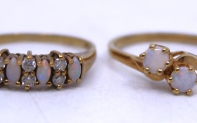 Two 9ct Yellow Gold Opal rings. To include a 9ct...