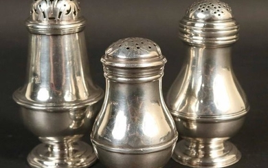 Two English Georgian Silver Pepper Casters