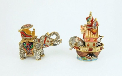 Two "Jeweled" Trinket Boxes