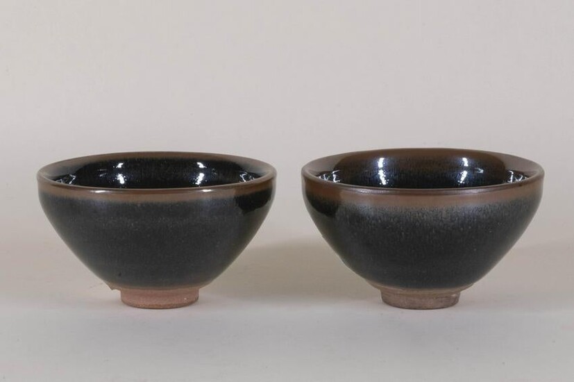 Two Jian Ware Style Tea Bowls