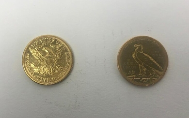 Two US Five Dollar Gold Coins