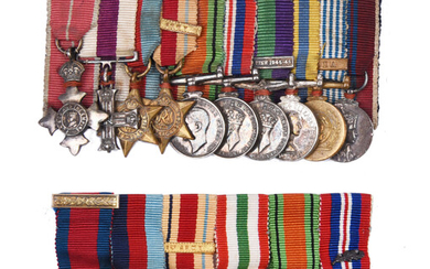 Two mounted groups of dress miniature medals