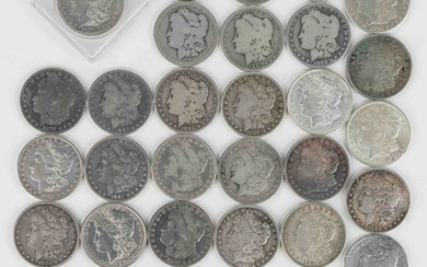 UNITED STATES SILVER MORGAN DOLLAR COINS, LOT OF 38