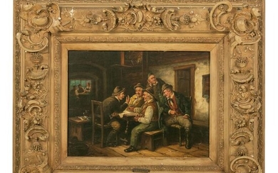 V. Liepold 19th Century Figural Scene Oil Painting