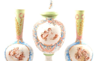 Victorian glass vases garniture