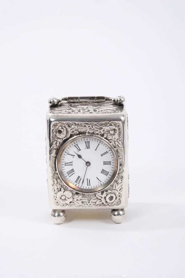 Victorian silver cased carriage clock