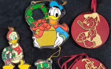 Vintage Disney Acrylic Donald Duck Ornaments Lot Of Five