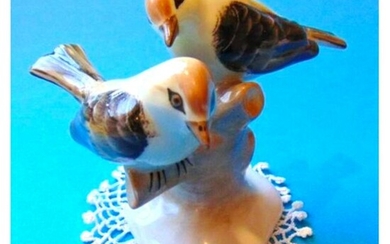 Vintage Hungarian Porcelain Love Birds Couple Figurine