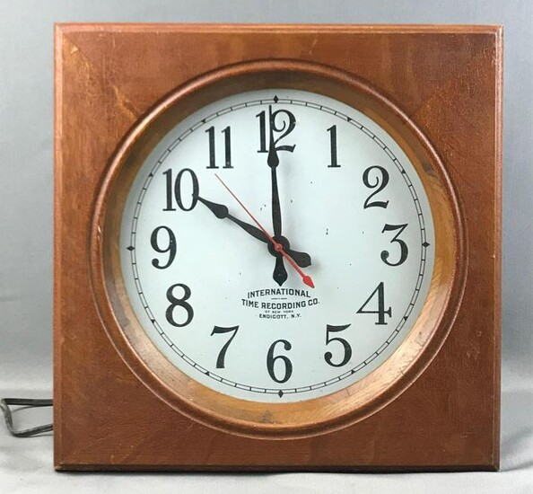 Vintage "International Time Recording Company" Wooden