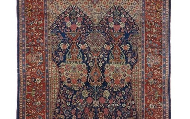 Vintage Persian Dabir Kashan Rug