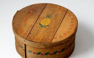 Vintage Stenciled Wooden Cheese Box