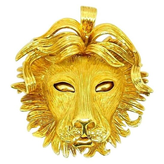 Vintage Yellow Gold Astrological Zodiac Leo Pendant