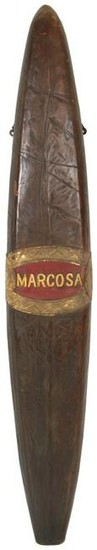 W. Marcosa Wooden Advertising Cigar Sign