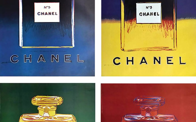 WARHOL ANDY Chanel N°5 (4 Affiches Rose, Bleu, Vert, Noir ) Grand Format