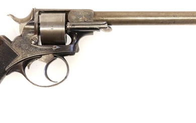 Webley solid frame .442 rimfire revolver, 8inch sighted round barrel...