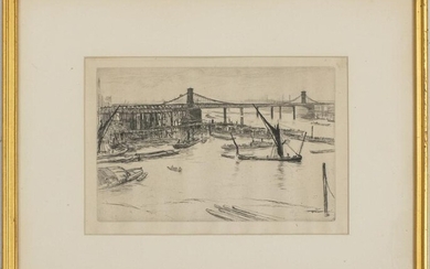 Whistler "Old Hungerford Bridge" Etching on Paper