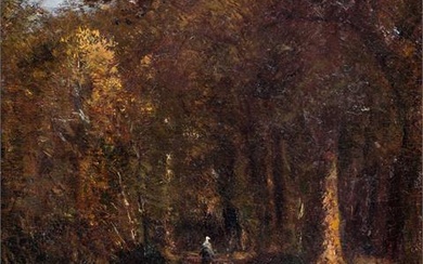 ZIEM, FÊLIX (1821-1911), "Forêt de Fontainebleau a Barbizon"