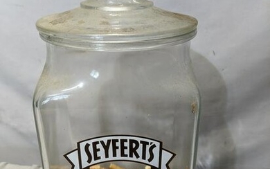 c1940's Seyfert's Butter Pretzels Glass Store Display J