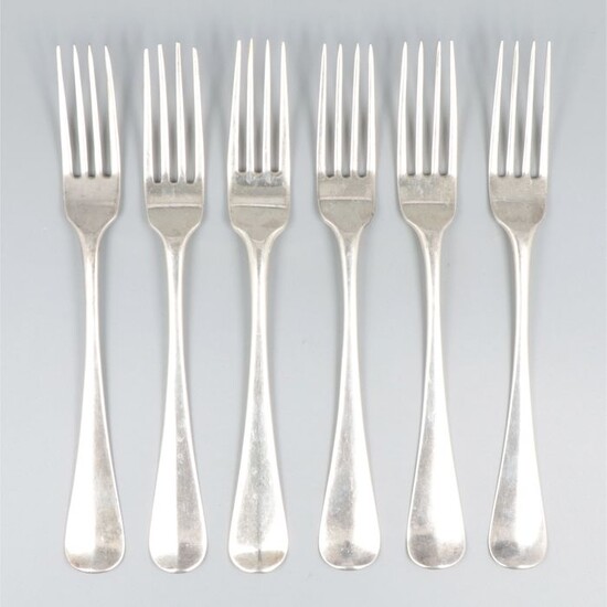 dinner forks (6) - .833 silver - NoRP - Netherlands - 1820 / 1825 / 1826 / 1838