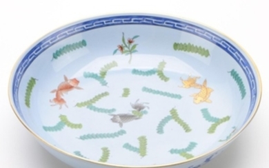 Herend "Poisson" Porcelain Round Vegetable Bowl, 1915–1930