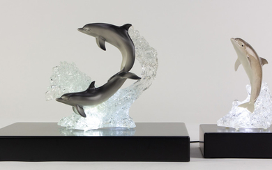 (lot of 2) Robert Wyland acrylic limited edition sculptures