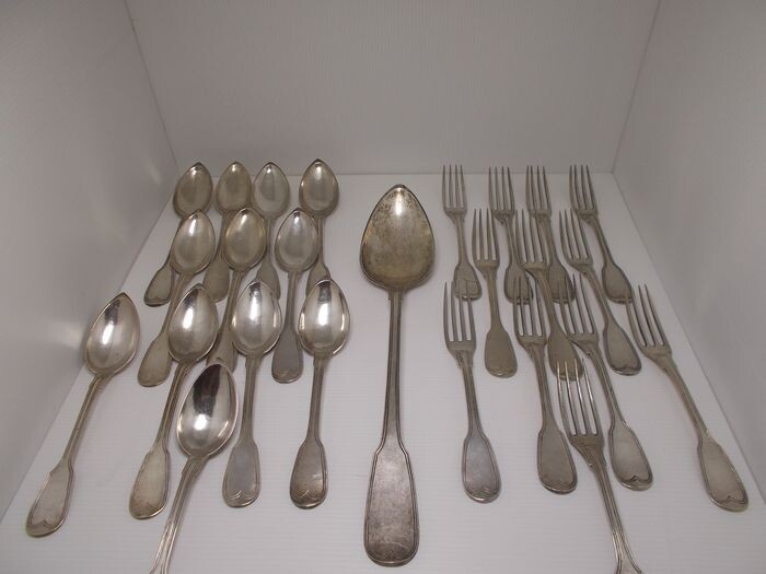silver cutlery set - Silver - Giuseppe Garibaldi - Italy - First half 19th century