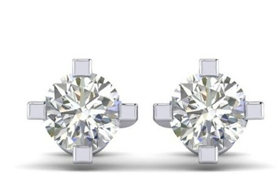 1 ctw Certified VS/SI Diamond Solitaire Stud Earrings