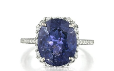 A 8.53-Carat Unheated Color Change Sapphire and Diamond