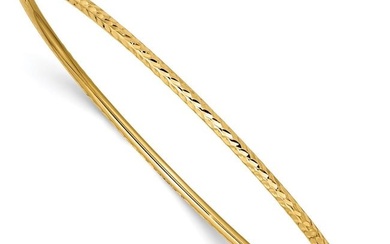 10K Yellow Gold 2mm Diamond-cut Tube