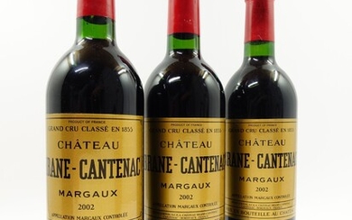 12 bouteilles CHÂTEAU BRANE CANTENAC 2002 2è GC Margaux (2 base goulot)
