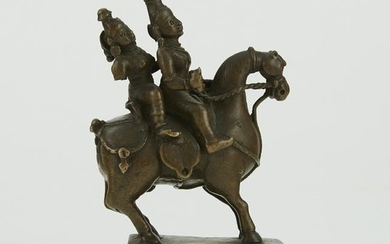 Mughal Indian Bronze of Khandoba and Mahalsa