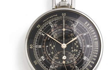 Omega: Chronograph stopwatch with tachymetre function, ref. CK 1067. Mechanical movement with manual winding, cal. 39. 1940s.