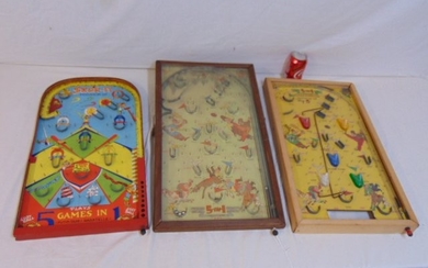 3 Vintage pinball games, 2 Poosh-M-Up "Big 5" & Skor-It