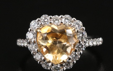 14K Citrine and Diamond Ring