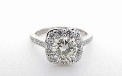 14K White Gold Gabriel Diamond Ring