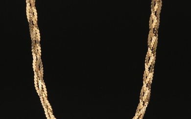 14K Woven Serpentine Chain Necklace