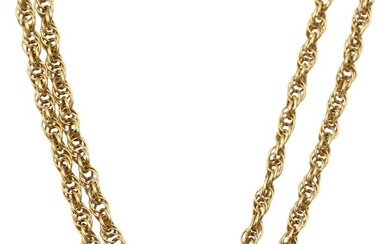 14K Yellow Gold Watch Chain with Slide