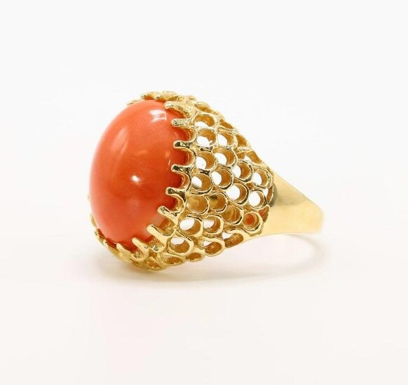 14KY Gold Coral Ring