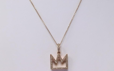 14Kt Rose Gold Diamond Crown Pendant