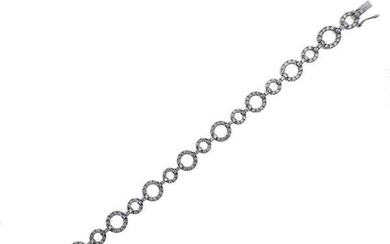 14k Gold Diamond Circle Link Bracelet