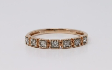 14kt Rose Gold Diamond Ring.